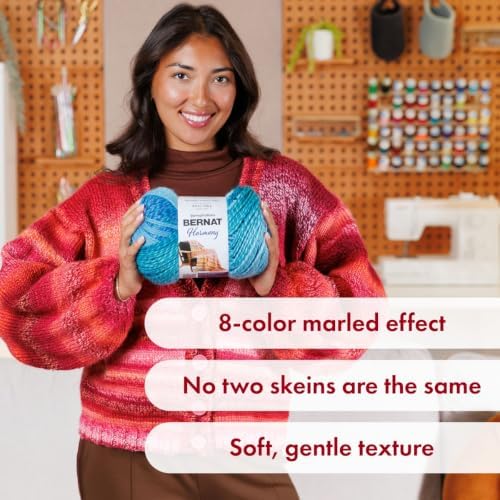 Bernat Harmony Acrylic Yarn for Crocheting, Foggy Notion, 3-Pack