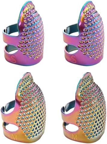 ZESION 4Pcs Sewing Thimbles, Adjustable Metal Thimbles for Hand Sewing