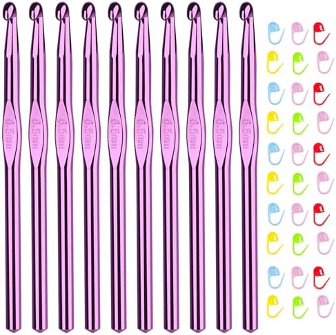 Aeelike 10-Piece Crochet Hook Set, Size K/6.5mm