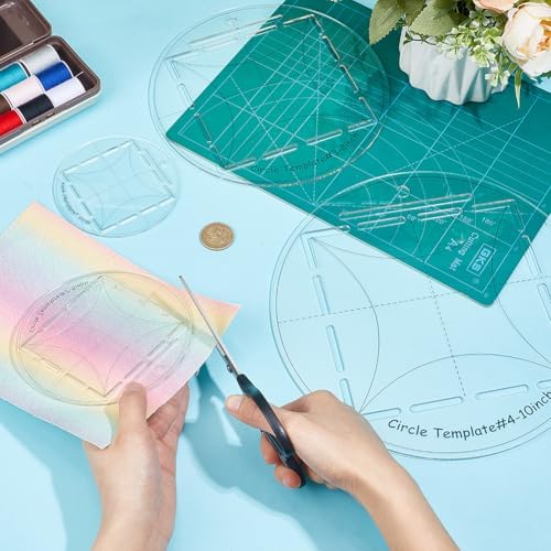 4Pcs Circle Quilting Template 4/5/8/10 Inch Round Acrylic Circle Ruler