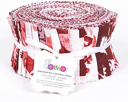 Soimoi Jelly Roll Fabrics for Quilting 40 Strip 2.5" Inches Cotton