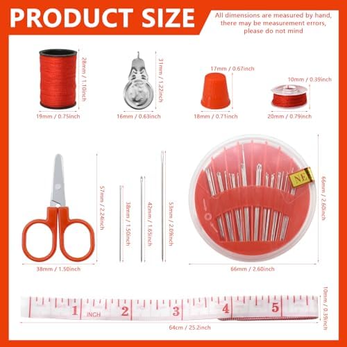 Sewing Kit with 100 Basic Sewing Accessories, 64 Spools of Thread Mini