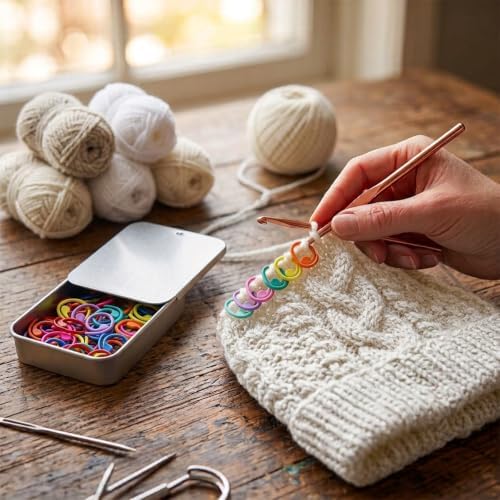 EXQUISS 100 Pcs Colorful Metal Stitch Markers for Crochet & Knitting