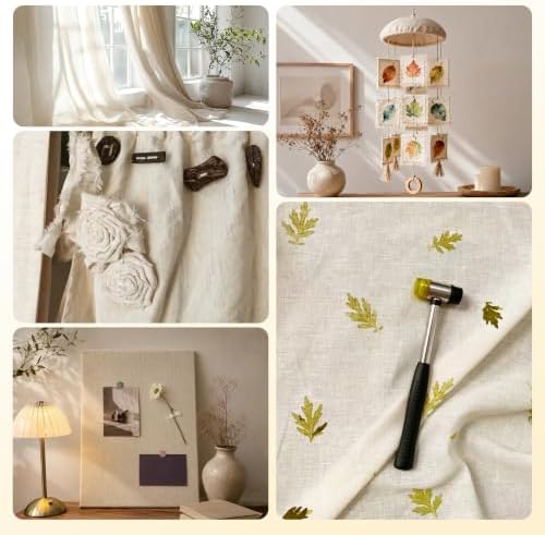 Pllieay Natural Linen Needlework Fabric for Embroidery (78 by 57 Inch)
