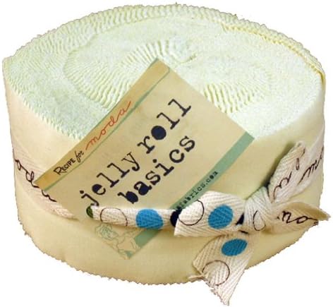 Moda Basics Bella Solids Snow 9900-11 Jelly Roll, 40 2.5x44-inch