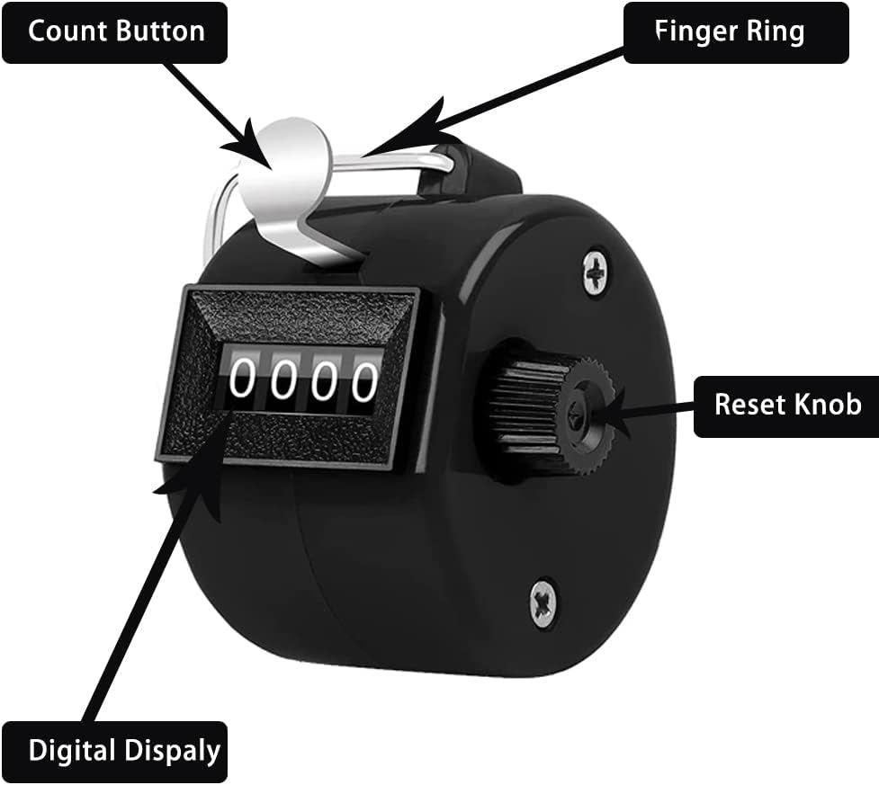 Counter Clicker 4-Digit Number Count, Handheld Mechanical Counters