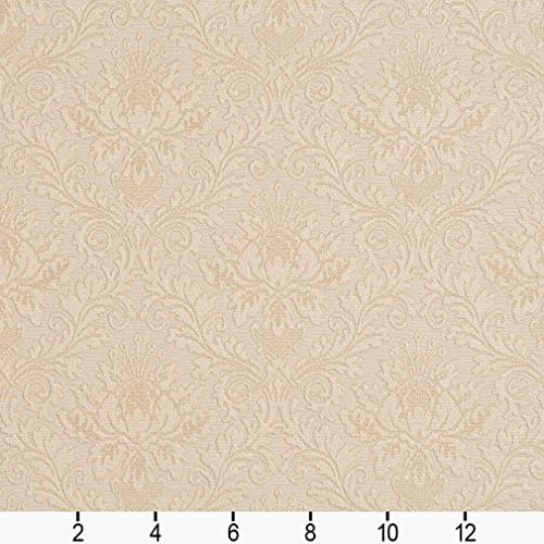 Off White Floral Jacquard Woven Upholstery Grade Fabric by The Yard