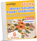 craftido 8.5"x11" 6PCS Sticky Water Soluble Embroidery Stabilizer