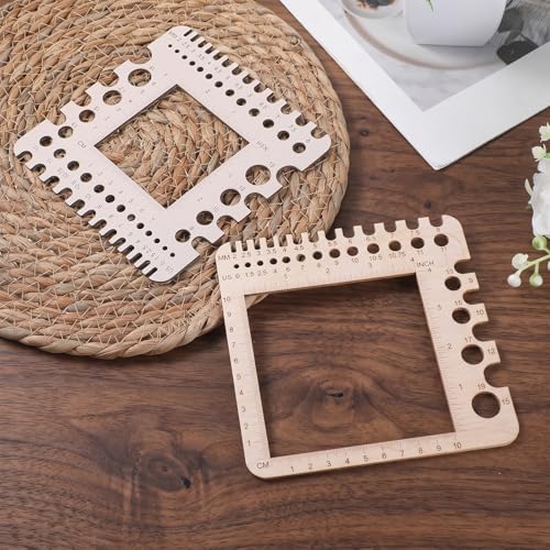 PEOVLVN 2 Pcs Crochet Gauge Measuring Tool, Crochet Stitch Counter