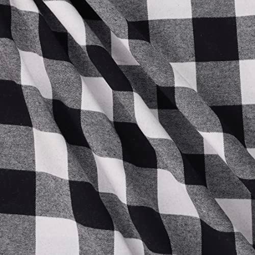 Mook Fabrics Yarn Dyed Flannel Buffalo Plaid, Black/White Cut by The