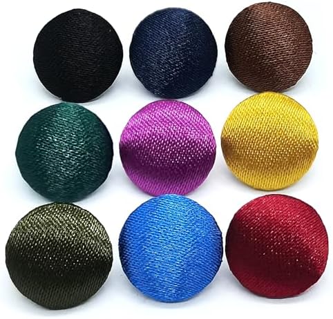 20Pcs 10mm/0.39'' Colorful Cloth Replacement Buttons Sets,Satin