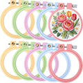 Hotop 10 Pcs Mini Embroidery Hoops ABS Plastic, Round