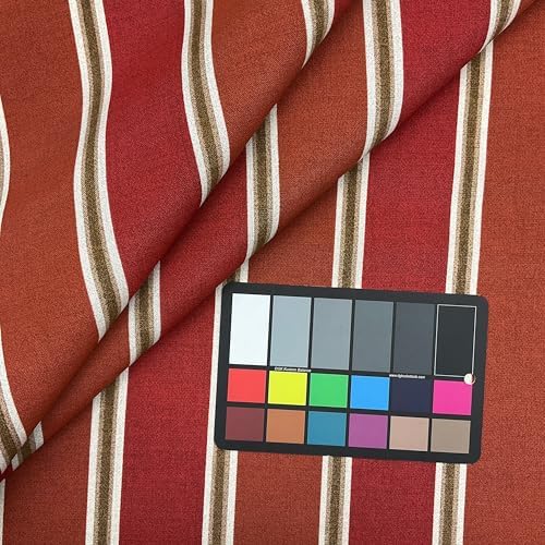 Malbers in Red | Outdoor Waterproof Upholstery Fabric | Stripes