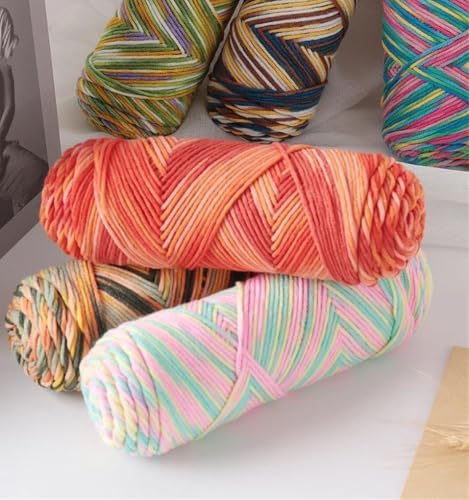 600G 6-Piece Multicolor Gradient Acrylic Yarn For Knitting And Crochet