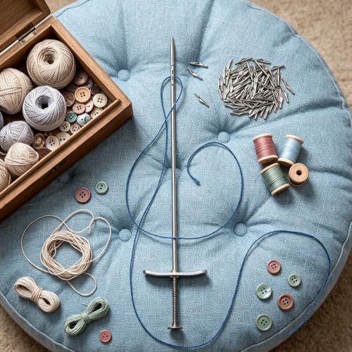 Tufting Needle for Upholstery 12.5" Metallic Silver Sewing Needle (1)