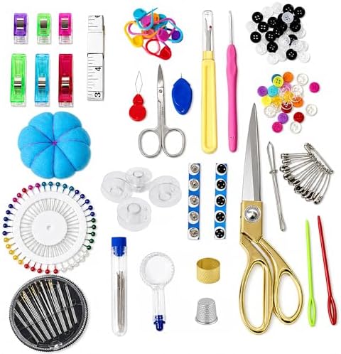 Hanfinee Sewing Kit with PU Leather for Adults Include Tailor Scissors
