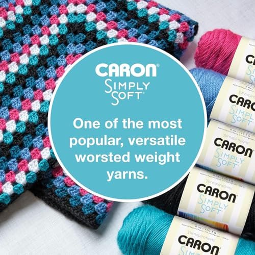 Caron H970039727 Simply Soft Solids Yarn 100% Acrylic - 6 oz - Black
