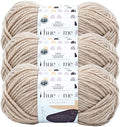 Lion Brand Yarn, Hue + Me Chunky Crochet Yarn, Desert, Off White