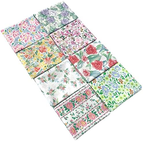 8pcs 18 x 22inches (46x56cm) Floral Cotton Fabric Small Flower Pattern