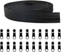 10 Yards Nylon Coil Zipper, Nylon Coil Sewing Zippers with 20PCS