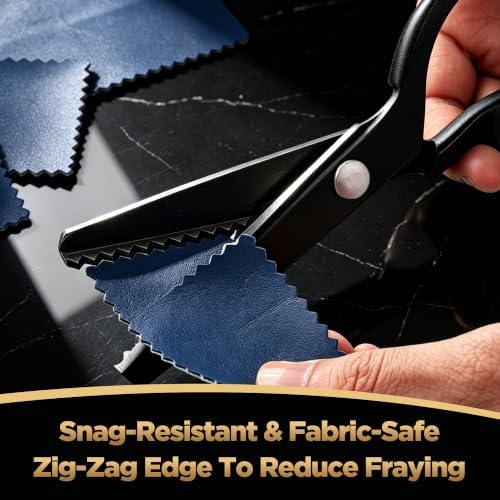 8-Inch Professional Pinking Shears for Fabric Cutting - 5mm Triangle