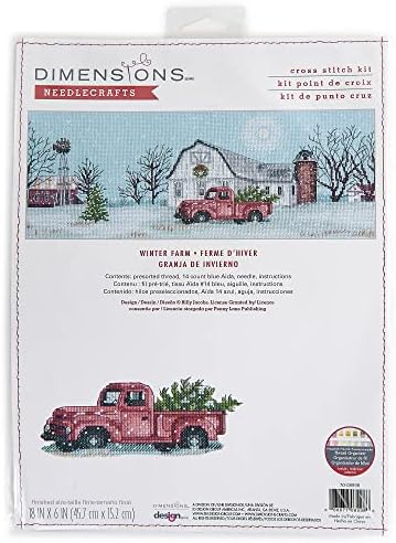 Dimensions 70-08998 Winter Farm Christmas Counted Cross Stitch Kit