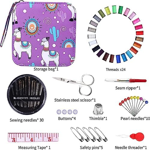 SDREYKUF Sewing Kit DIY Tool Set Camel Needle Multifunctional Line Box