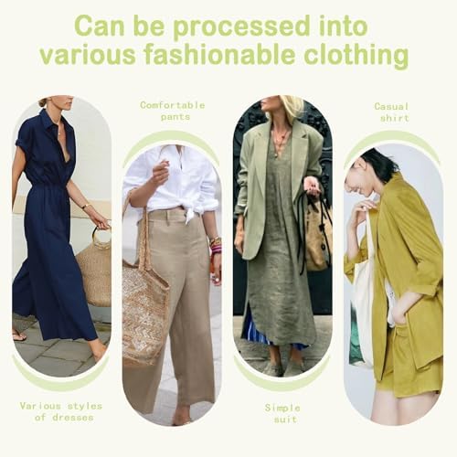 57" Soft Viscose Nylon Linen Fabric by The Yard - Natural Slub Fabric