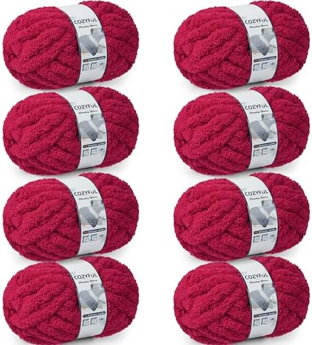 Cozyful Chunky Yarn for Hand Knitting - #10 Chunky Chenille Yarn