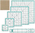 6 Pcs Acrylic Quilting Ruler Set, Square & Rectangular Templates