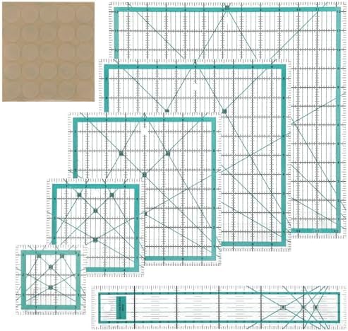 6 Pcs Acrylic Quilting Ruler Set, Square & Rectangular Templates