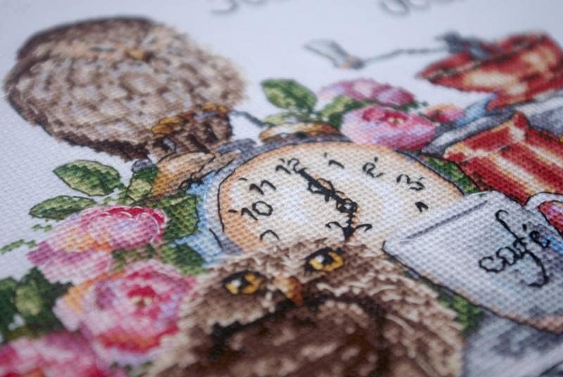Merejka Counted Cross Stitch Kit – It's Coffee O'Clock K-83, Owl &