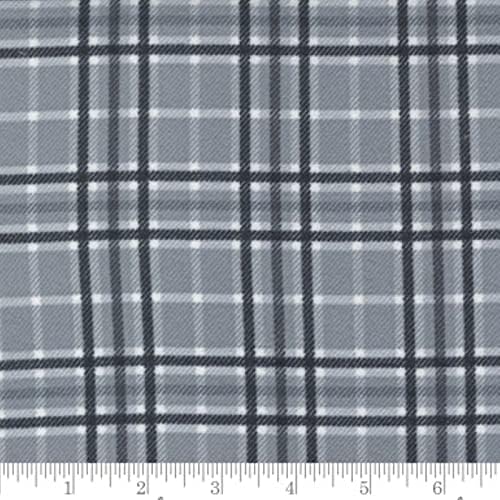 Moda Yuletide Gatherings Flannel 49148 17F Smoke/Snow Woodland Plaid