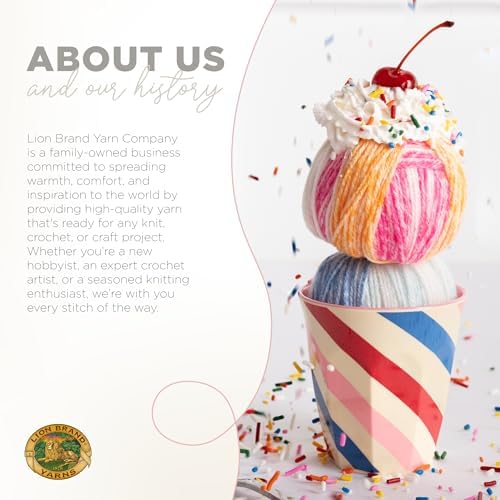 Lion Brand Yarn (1 Skein) Ice Cream Baby Yarn, Cotton Candy
