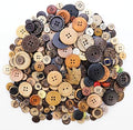 600 Pcs Wooden Buttons Assorted Sizes Mixed Colors Coconut Shell for