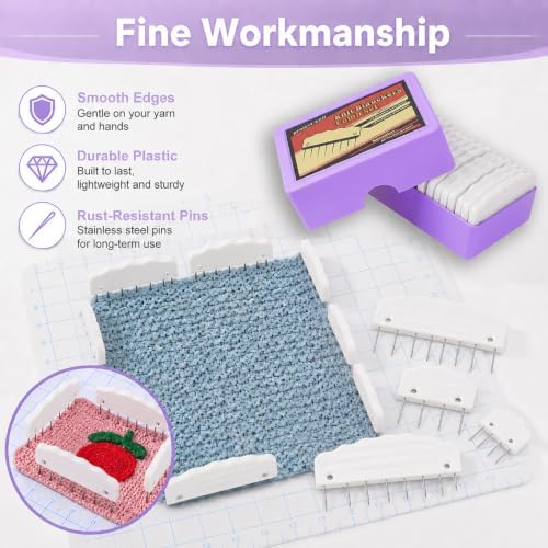 20-Piece Knit Blocking Combs and Pins, White
