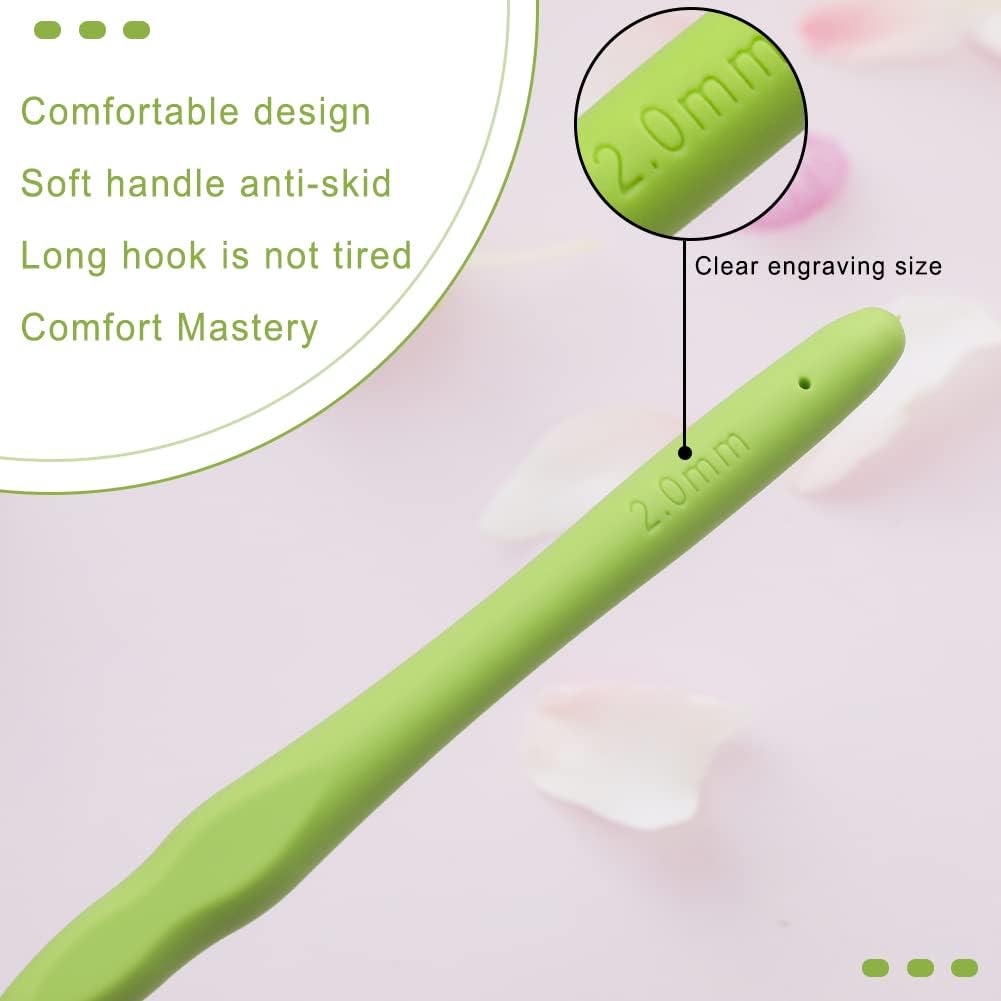kgxulr 2 mm Crochet Hook, Crochet Needles, Ergonomic Crochet Hooks