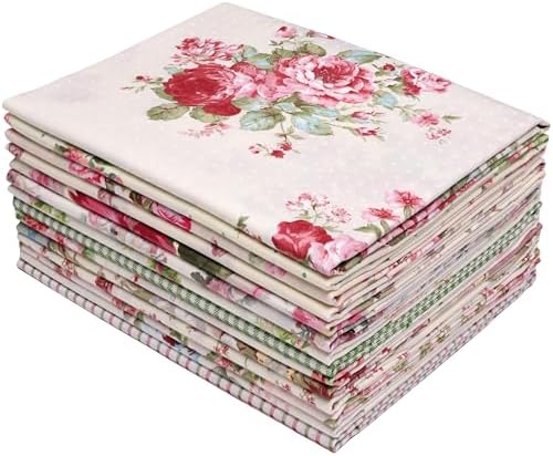 Neutral Vintage Rose Fat Quarters Fabric Bundles 18 x 22 in