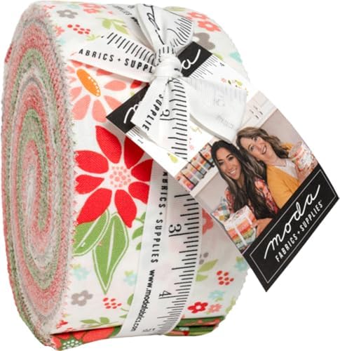 Sherri and Chelsi Poinsettia and Pear Jelly Roll 40 2.5-inch Strips
