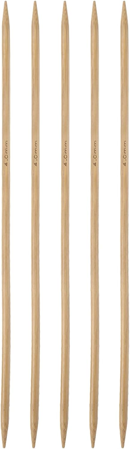 HARFINGTON 5Pcs Bamboo Knitting Needles Double Pointed Size US 6(4mm)