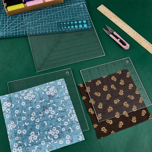 NBEADS 3 Pcs Square Up Ruler, 6/7/8Inch Transparent Acrylic Sewing