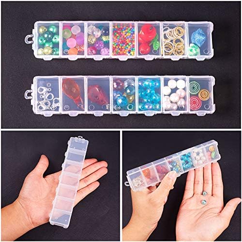 PH PandaHall 8 Pack 7 Grids Jewelry Dividers Box Organizer Clear