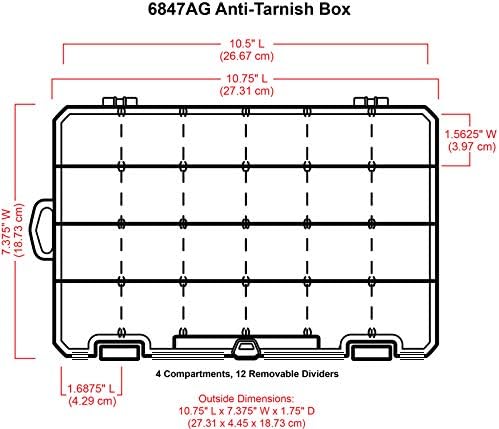 ArtBin 6847AG Medium Anti-Tarnish Box with Removable Dividers, Jewelry