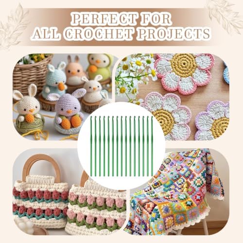 Sghgcvjjf 24 Pcs 4mm Aluminum Crochet Hooks Set