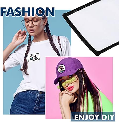 Waydress 30 Pcs Sublimation Hat Patches Blank, Black Frame