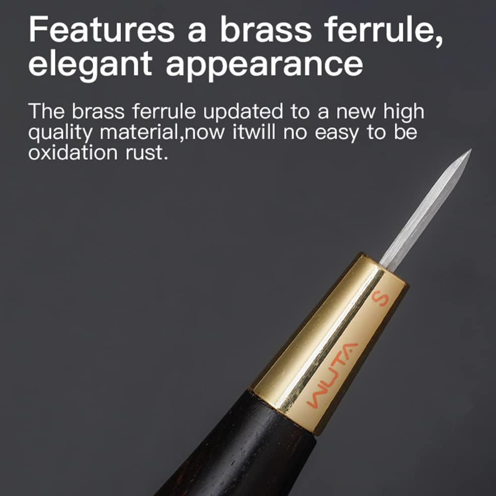 WUTA Round Shape Stitching Awl Ebony Blackwood Handle Leather Craft