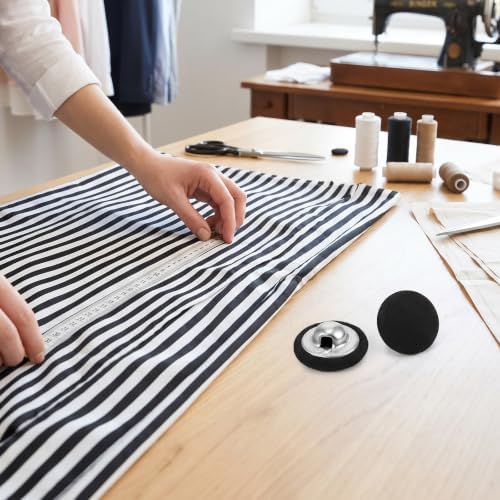 50pcs Black Cloth Covered Buttons 15mm,Black Tuxedo Jacket Buttons