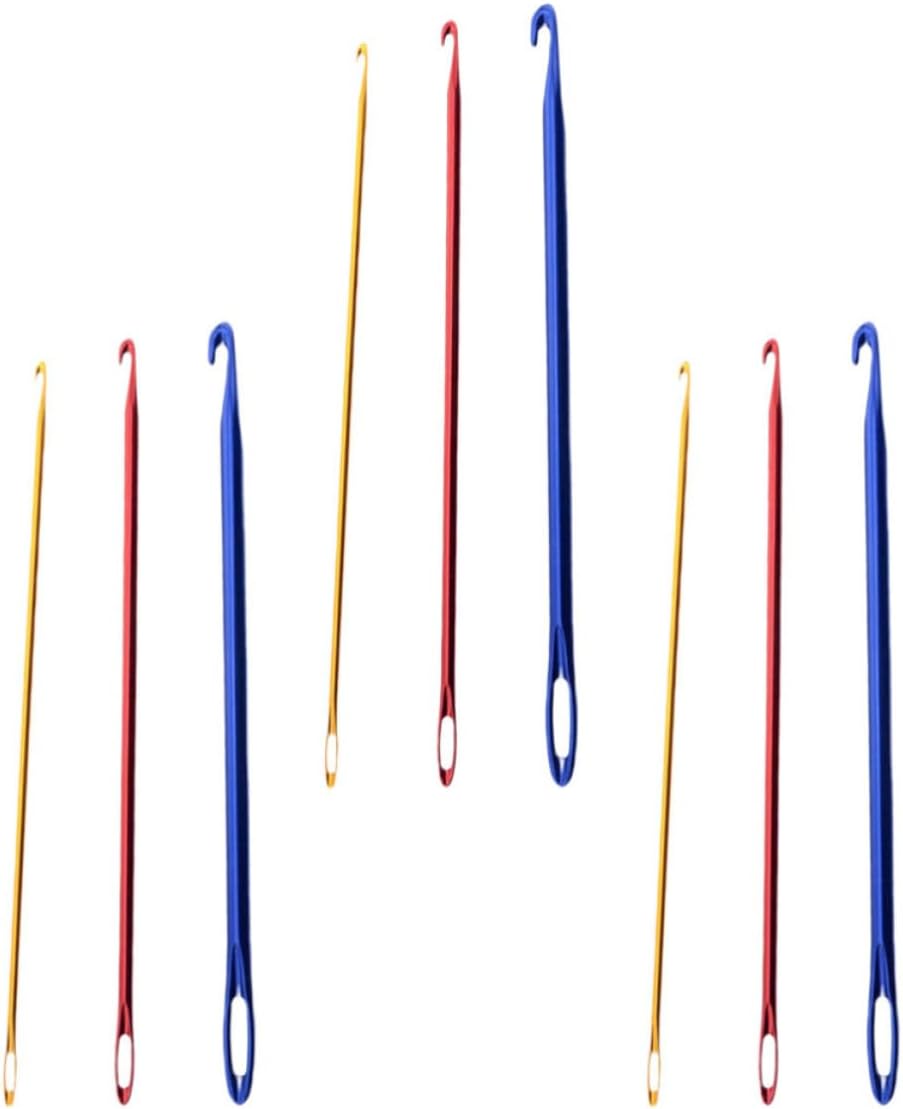 9pcs Aluminum Crochet Hooks, 2.75mm 4mm 6mm Sizes for Yarn