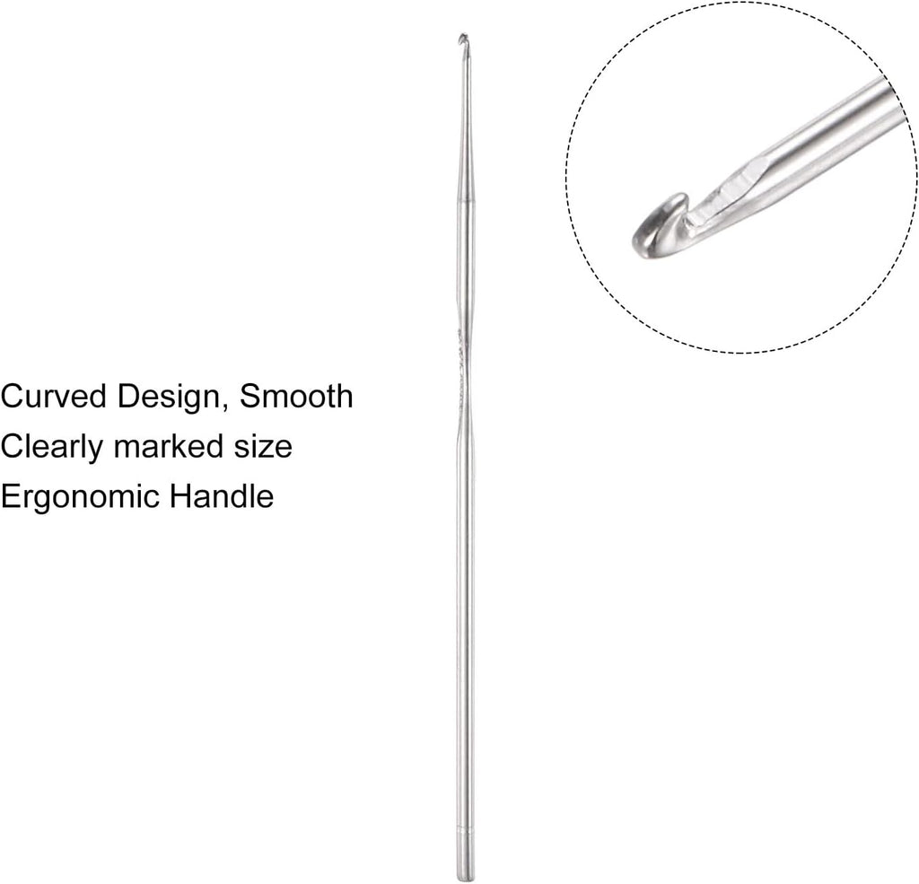 uxcell Stainless Steel Crochet Hook 0.85mm US Size 13 Knitting Needles