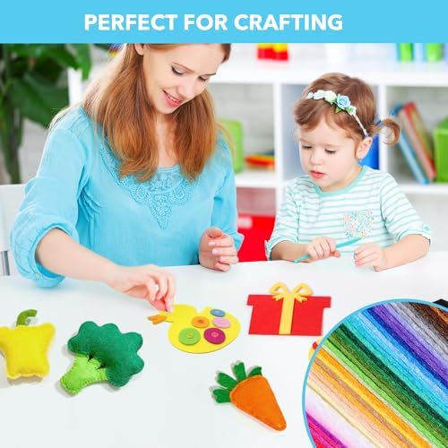 90PCS Felt Fabric Sheets Craft Kit - 4"x 4" + 6"x 6" Assorted Colors